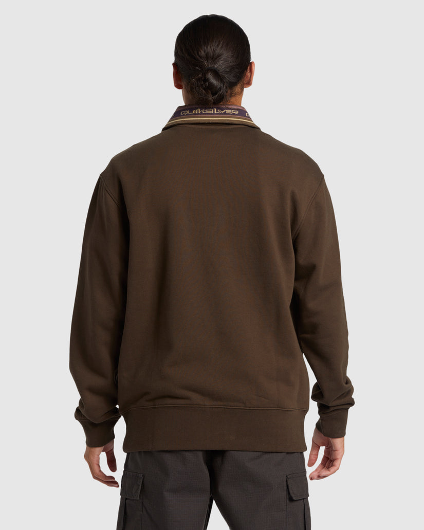 Mens Collared Half Zip Pullover Sweatshirt