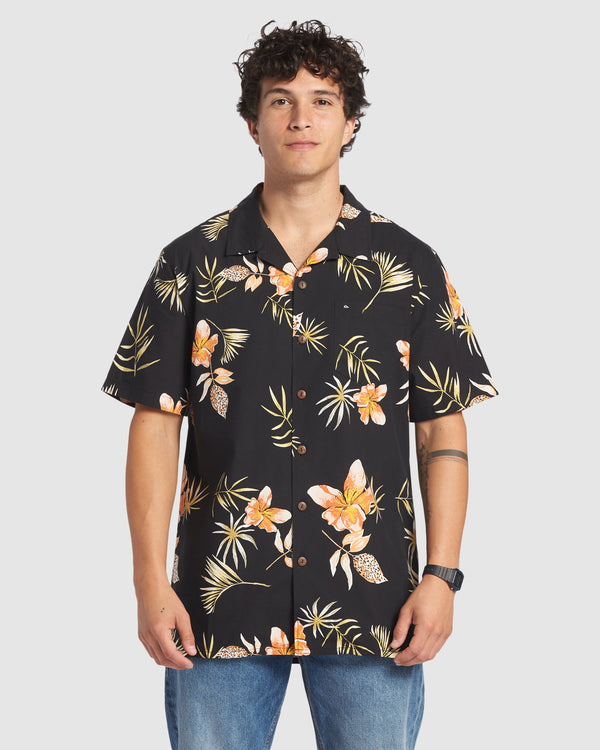 Mens Tropical Floral Short Sleeve Shirt