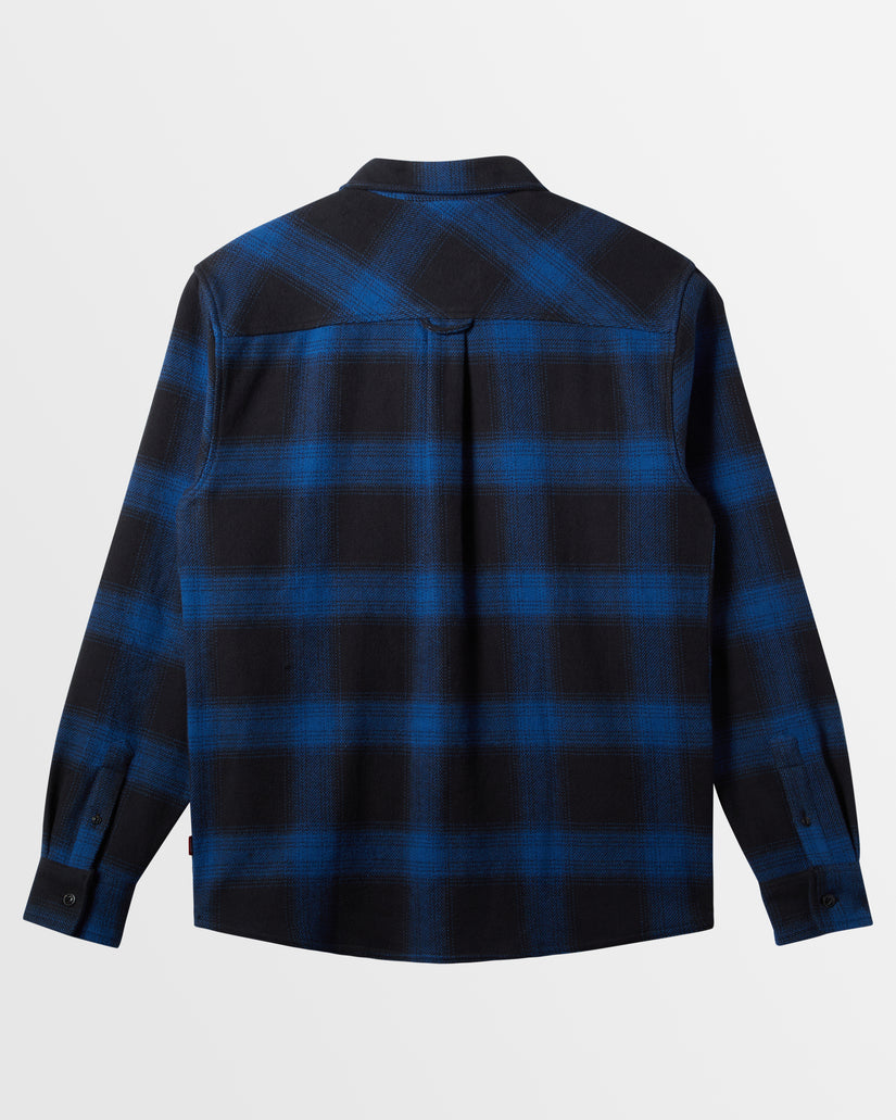 Mens Saturn Shadow Plaid Long Sleeve Flannel Shirt