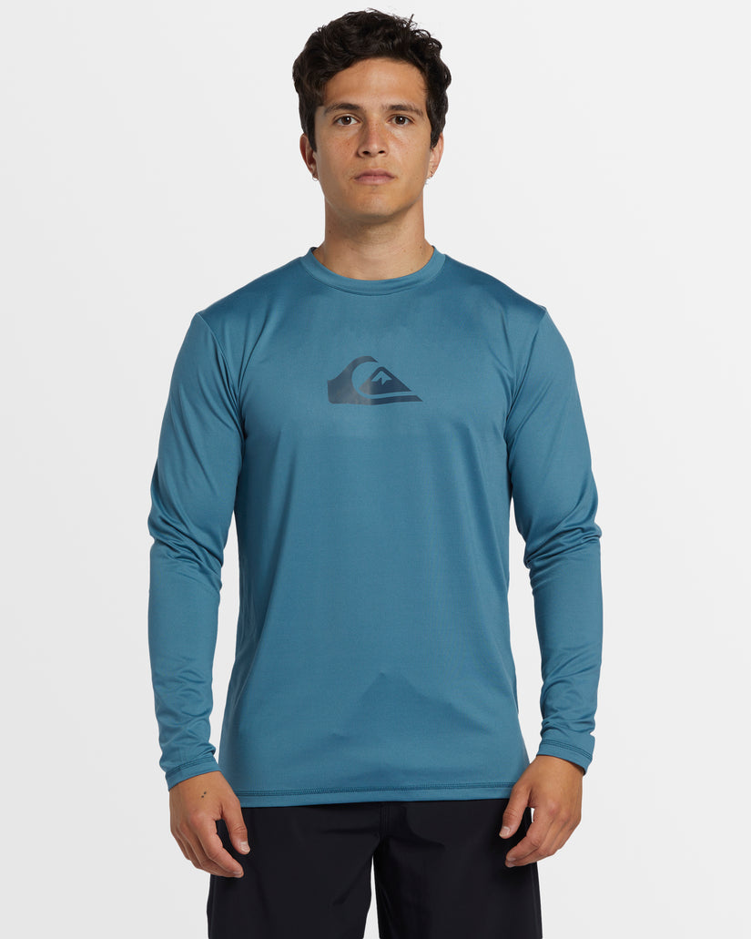 Mens Solid Streak Long Sleeve Upf 50 Surf T-Shirt