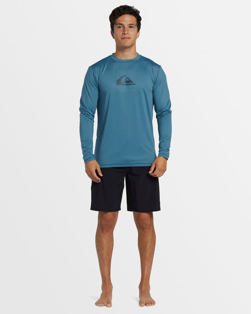 Mens Solid Streak Long Sleeve Upf 50 Surf T-Shirt