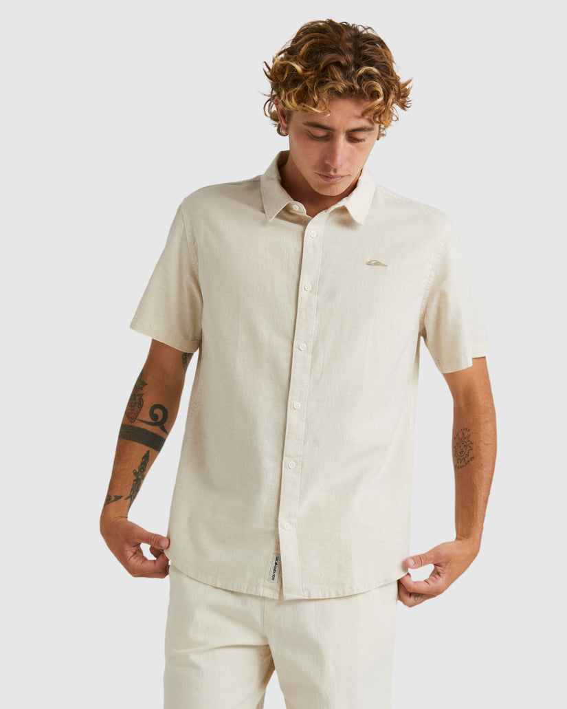 Mens Palm Waves Short Sleeve Shirt