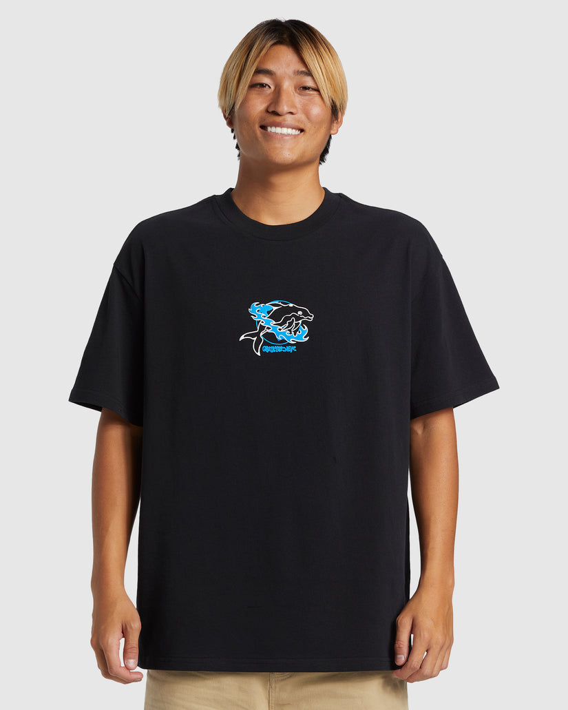 Mens Space Dolphin Short Sleeve T-Shirt