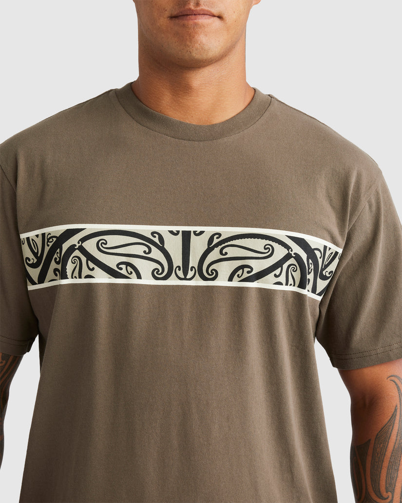 Mens Kowhaiwhai Mangopare Panel T-Shirt