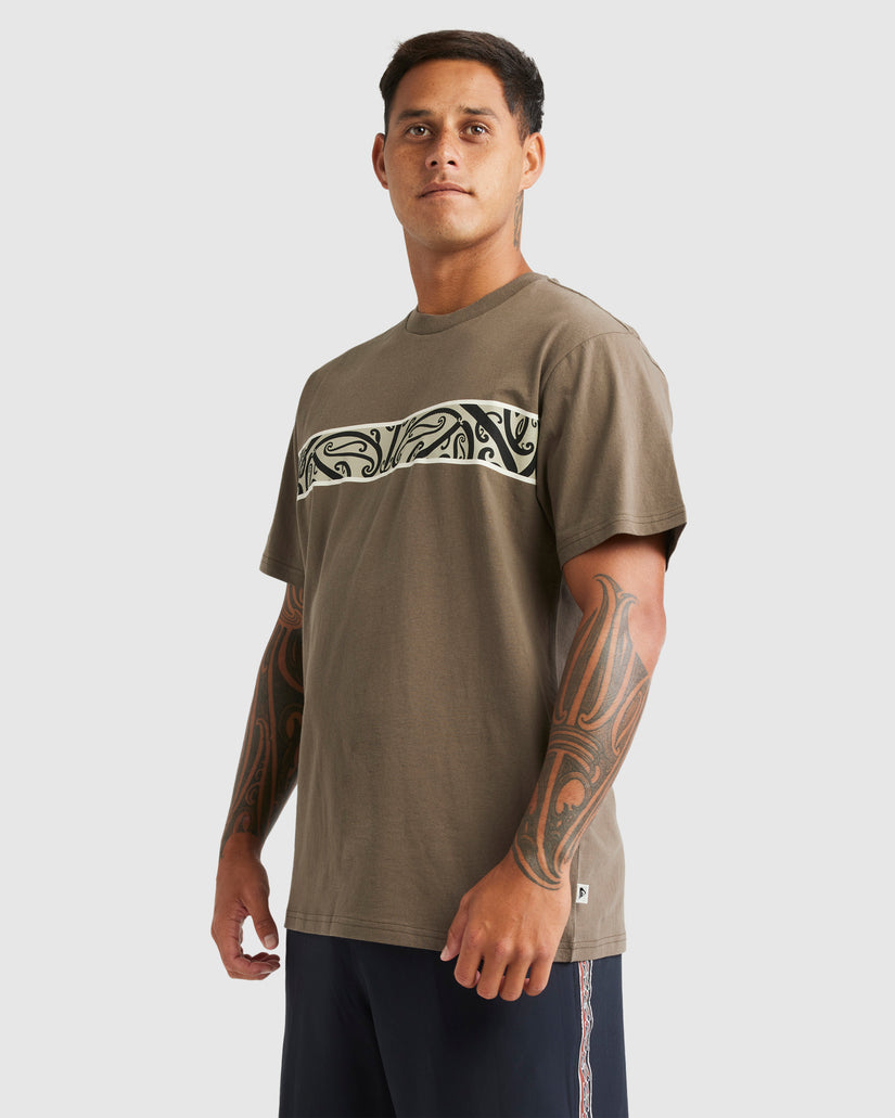 Mens Kowhaiwhai Mangopare Panel T-Shirt